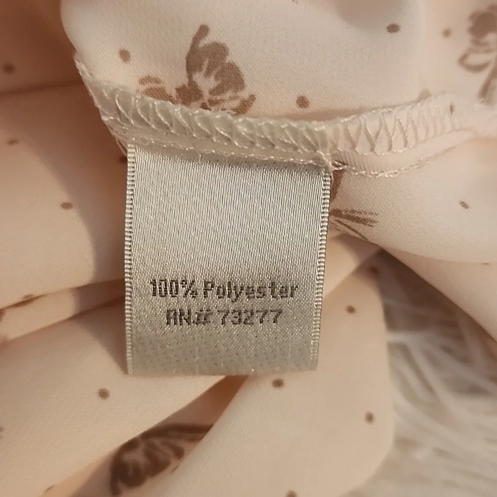 LC Lauren Conrad Elegant Cream Floral Women's Blouse - Picture 11 of 12